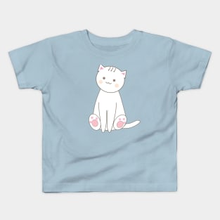 Cute cat smiling doodle Kids T-Shirt